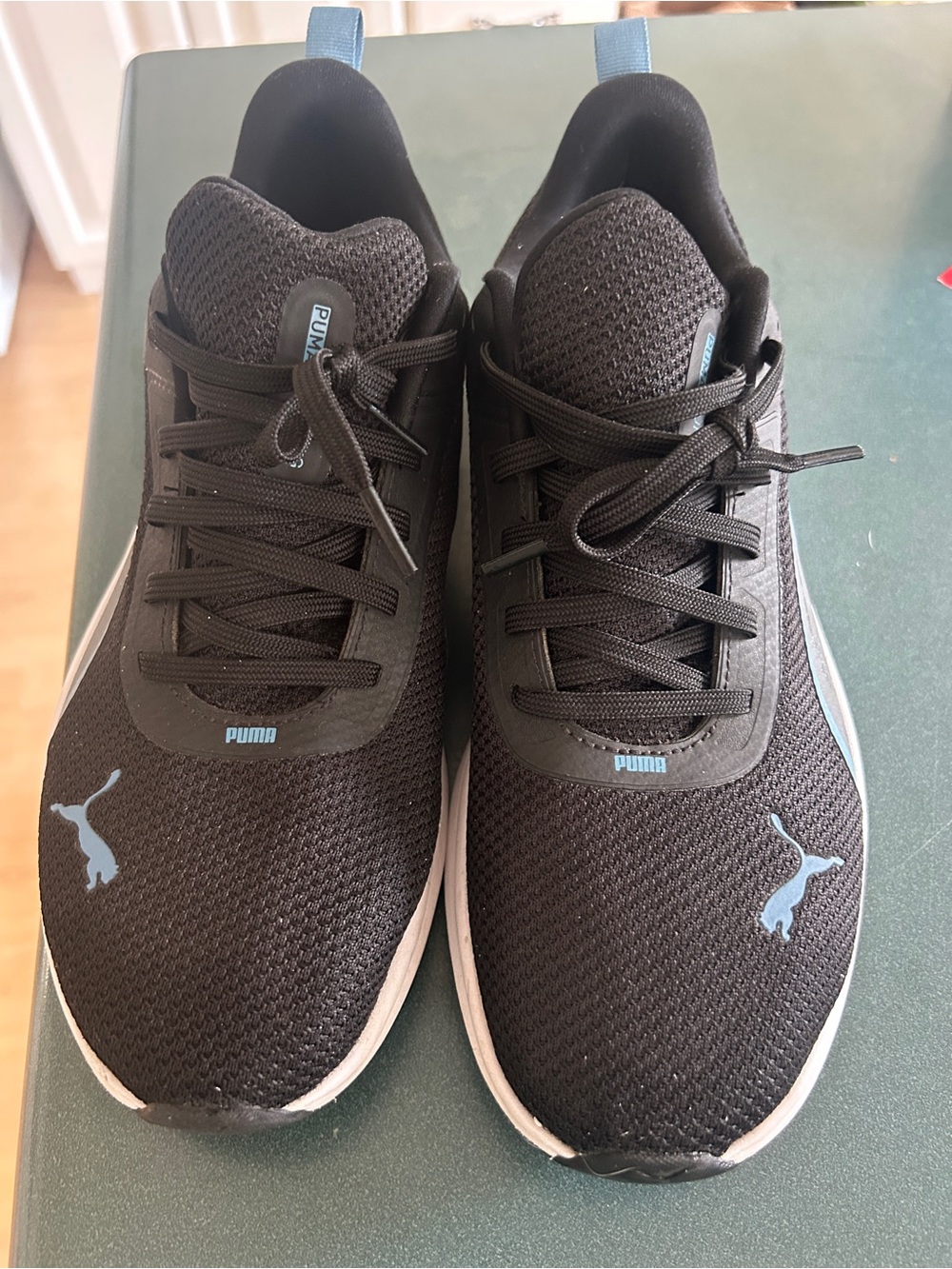 Puma Men’s Black Athletic Shoes with Gray and  Blue Accents